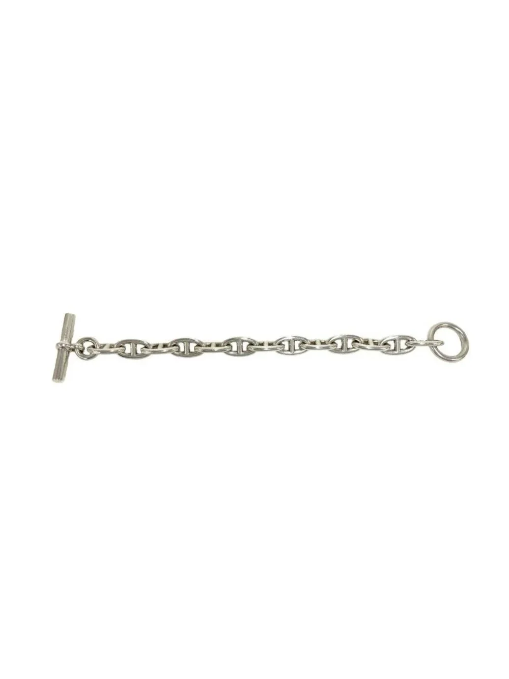 ★SOLD★ Hermes Chaine D'ancre GM 13 Links Bracelet Chain Bangle Silver - Picture 6 of 6